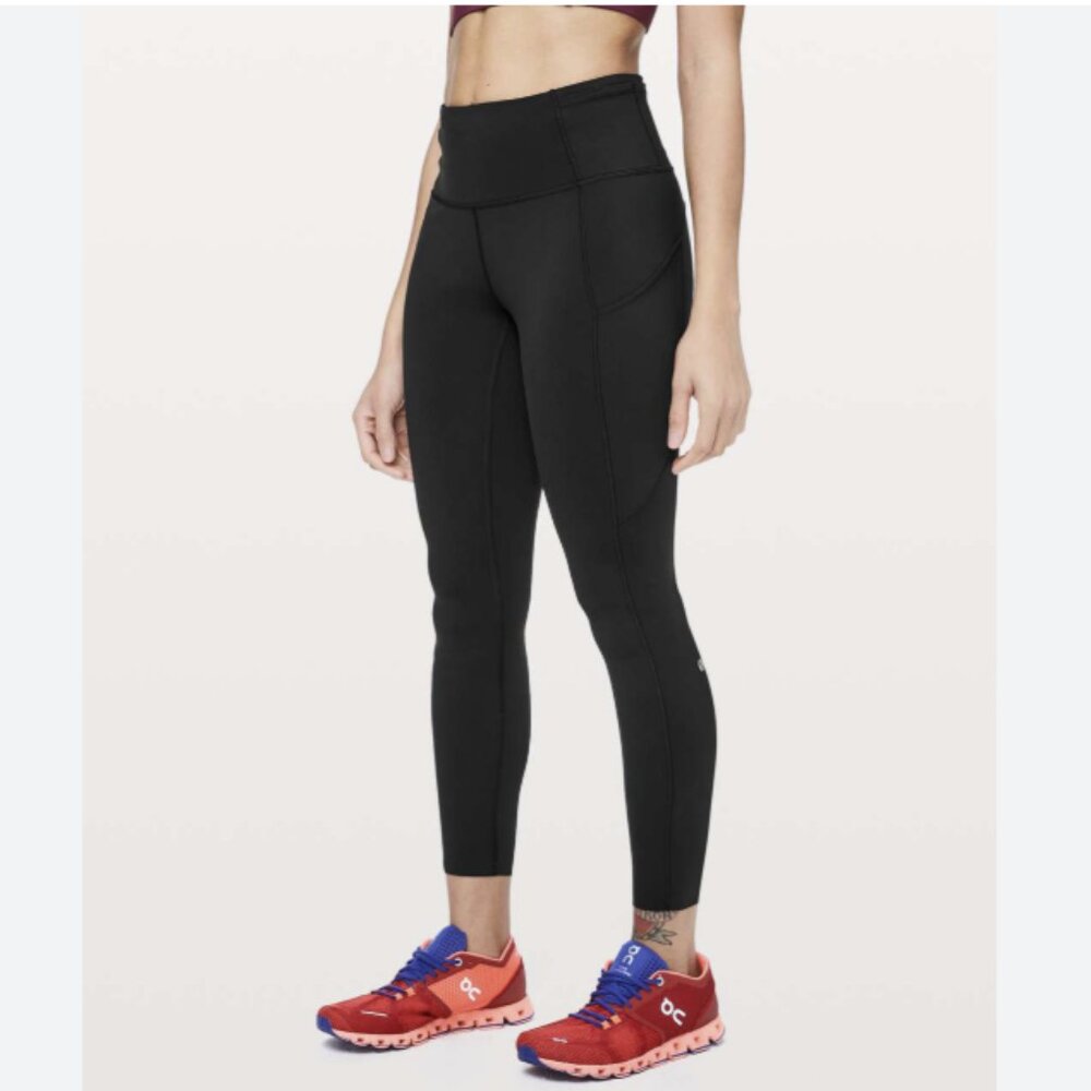 Lululemon Fast & Free 7/8 Tight II Leggings *Non-Reflective Nulux 25" Black Sz 4